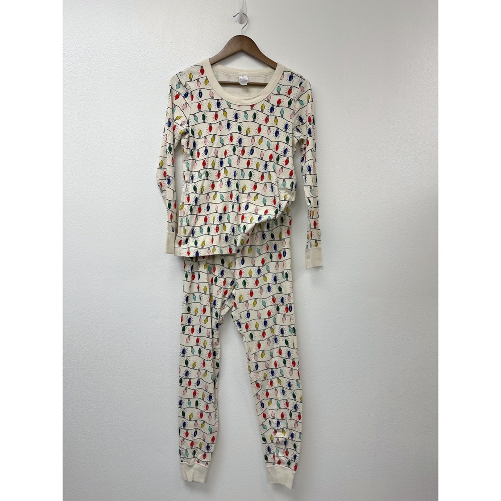 Hanna Andersson Organic Cotton Holiday Lights Long Sleeve Pajama Set M
